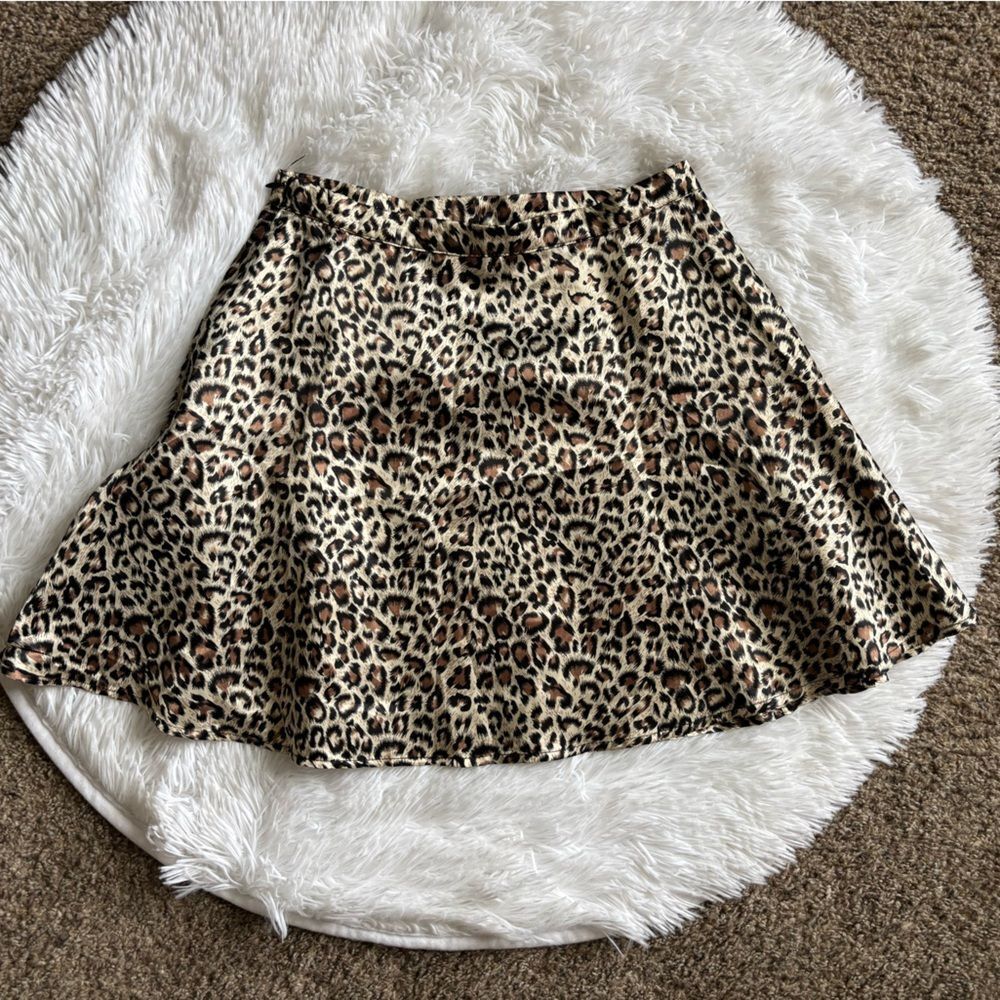 Polly Mini Skirt Animal Print Silky‎ Short Womens Size 4